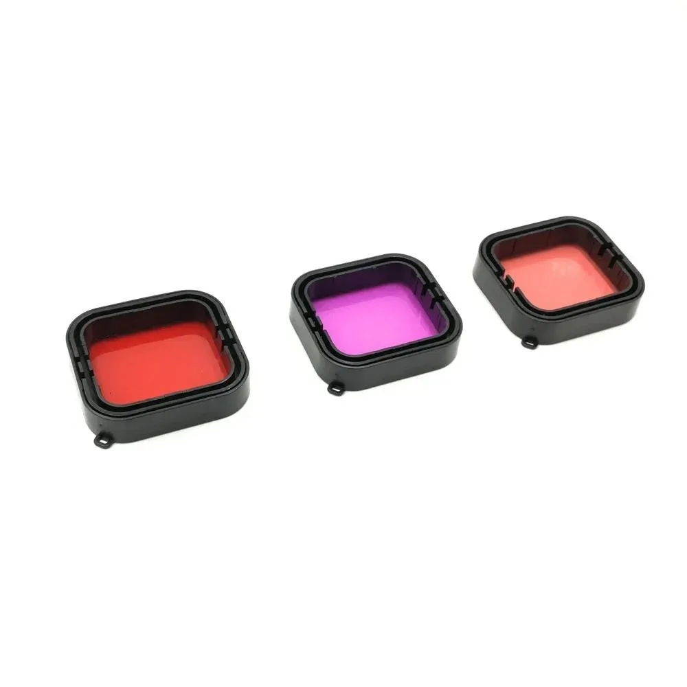 Kit De Filtros Subaquáticos Com 3 Paquetes, Filtro Colorido De Lente De Snorkel Vermelho Magenta Para Go Pro HERO5 HERO6