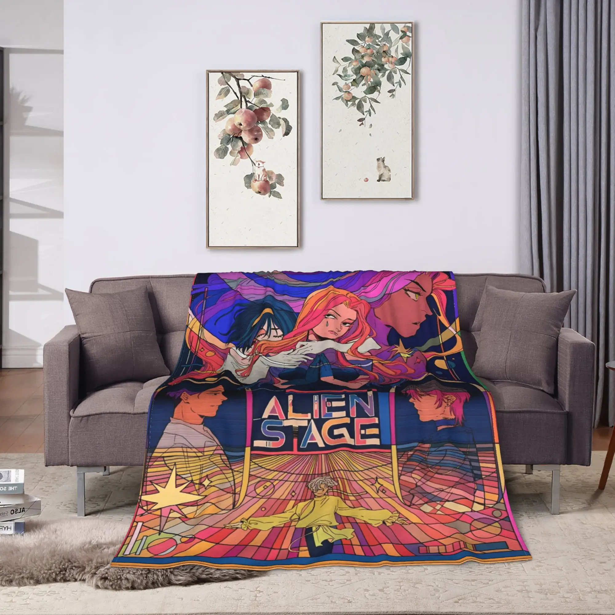 أنيمي الغريبة المرحلة بطانية طائرة السفر الفانيلا رمي بطانية للمنزل ديكور سوبر دافئ مخصص المفرش هدية فكرة