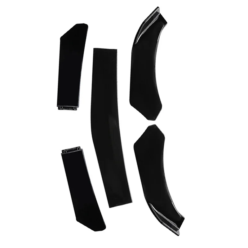 

A20K-Car Modification Accessories: 5Pcs Universal Front Lip Chin Bumper Splitter With Stepped Design Spoiler