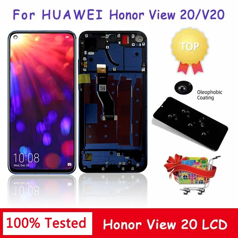 

6.4"Test For Huawei Honor View20 V20 LCD Touch panel Screen Pantalla Digitizer Assembly For HonorView20 HonorV20 LCD