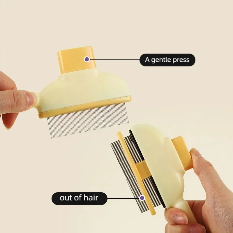 Dual-Purpose Pet Comb for Cats, Floating Hair Remover Brush with Needle Design, Grooming Tool for Long & Short Fur view 6