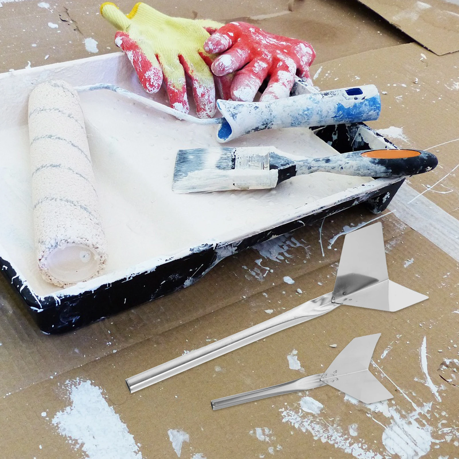 4pcs Stainless Steel Corner Trowel Drywall Finishing Tool Set for Interior Exterior Plastering with Concave Convex