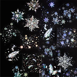 20pcs 3D laser silver PET Sticker pack DIY Scrapbooking Decor Photo Album Creative Stationery Collage Materials Stickers