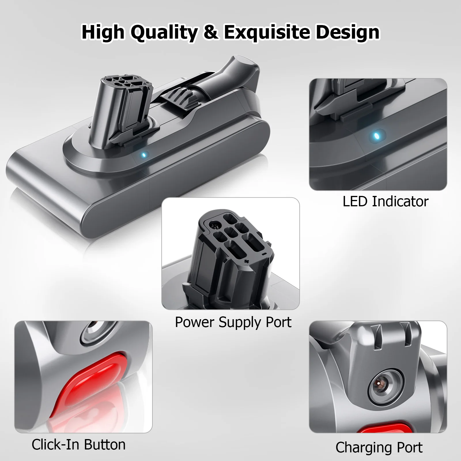 Bonacell für Dyson V12 Akku 25,2 V 6000 mAh Ersatzakku für V12 Detect Slim Staubsauger kabellose Werkzeuge – Detail 2