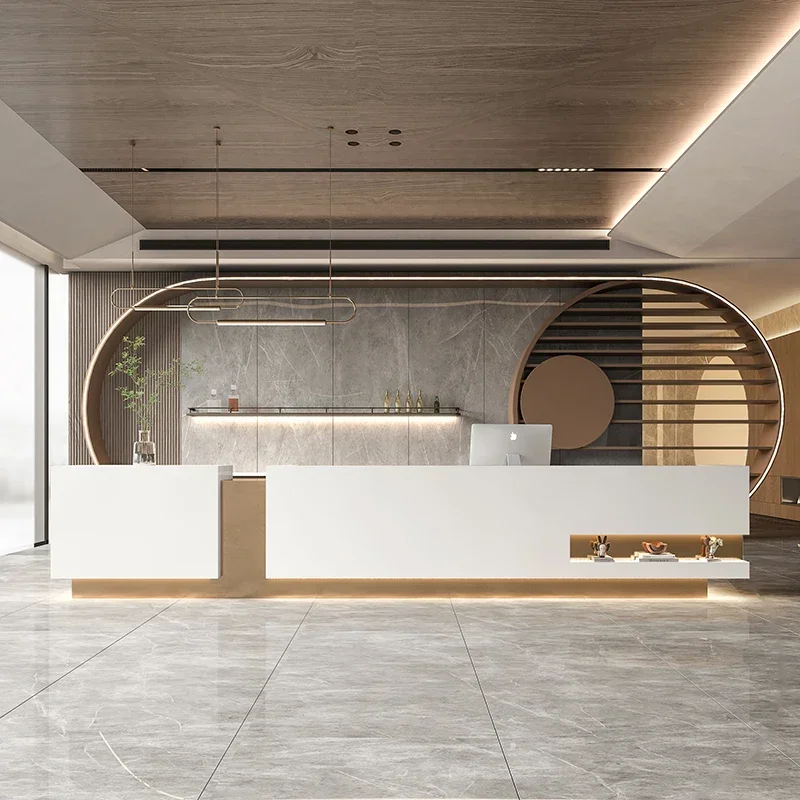 

newImitation Marble Beauty Salon Front Desk Sales Department Bar Clothing Store Cashier Hotel Reception Desk
