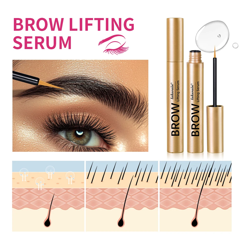 Lakerain 4ml Veloce Sopracciglio Crescita Delle Ciglia Siero Naturale Più Spessa Allungamento Sopracciglio Trucco Crescita Idratante Essenza Sopracciglio