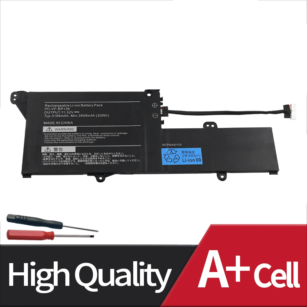 NEW PC-VP-BP120 PC-VP-BP126 Laptop Battery For NEC 3ICP4/43/110 Laptop 11.52V 33WH Free Tools