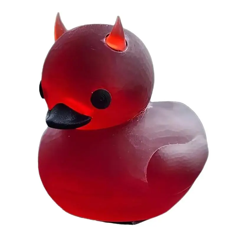 Devil Duck Car Dashboard Decoration Gothic Duck Desktop Decor 3D Printed Devil Ducky Car Dashboard Decorations Gothic Duck