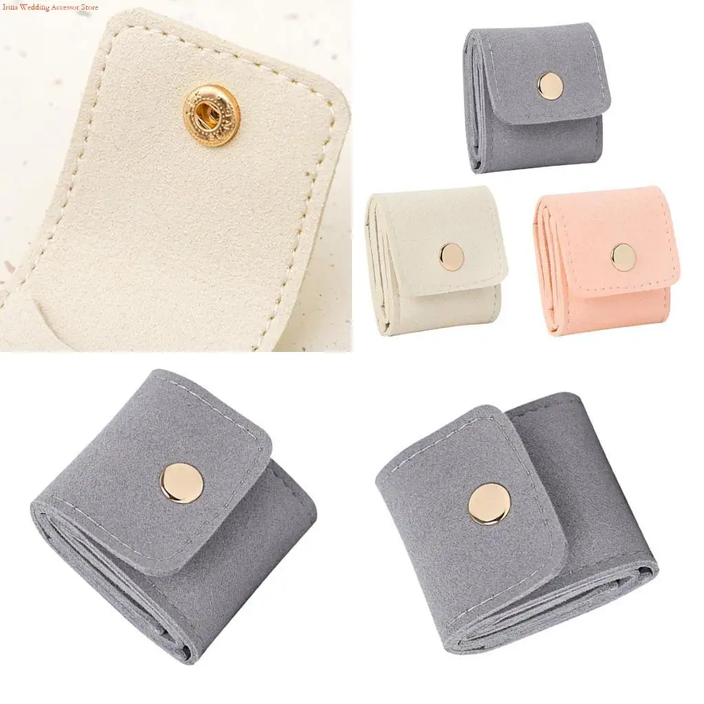 

G92D Foldable Jewelry Organizers Bag With 4 Sections Travel for Earrings Rings