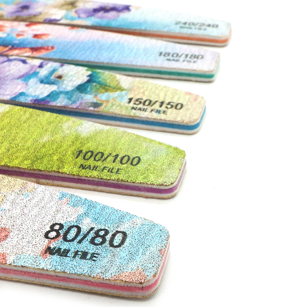 10 ชิ้นไฟล์เล็บมืออาชีพชุด 80/100/150/180/240 กรวด Strong กระดาษทรายเล็บไฟล์อุปกรณ์แต่งเล็บเล็บอุปกรณ์เสริมเครื่องมือ