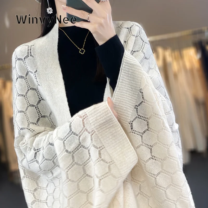 WinvyNee Women Solid Knitted Pom Ball Wool Shawl Cozy Versatile Neck Wrap Cold Season Elegant Fall Winter Accessory ZG1673033