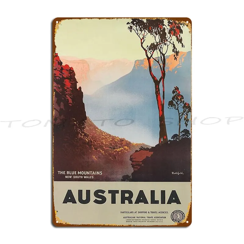 Vintage Australia Blue Mountains Metal Plaque Mural Wall Decor Garage Club Pub Customize Tin Sign Poster
