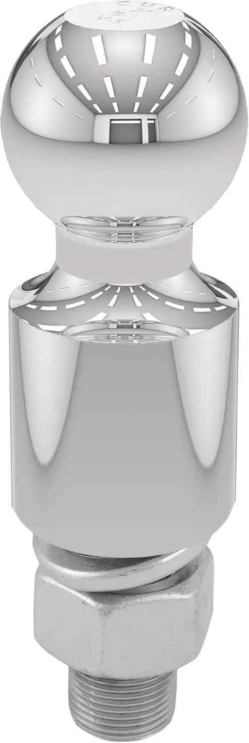 

40034 Хромированный шарик сцепного устройства прицепа, 6000 фунтов, подъем 2 дюйма, диаметр 2 дюйма, хвостовик 1 x 2-1/8 дюйма