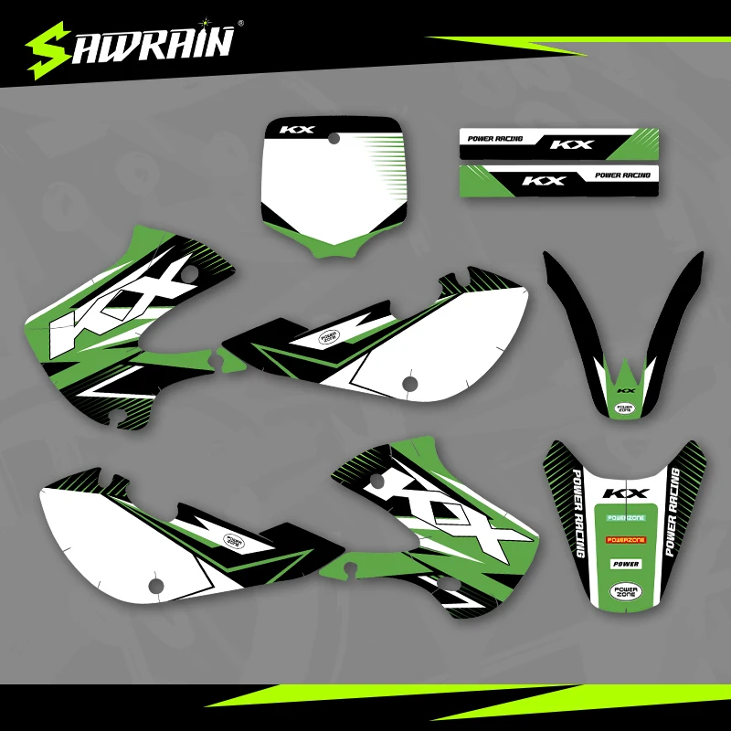 Sawrain Motorcycle Graphics Backgrounds Decal Stickers Kits for KAWASAKI 00-20 KX65 01