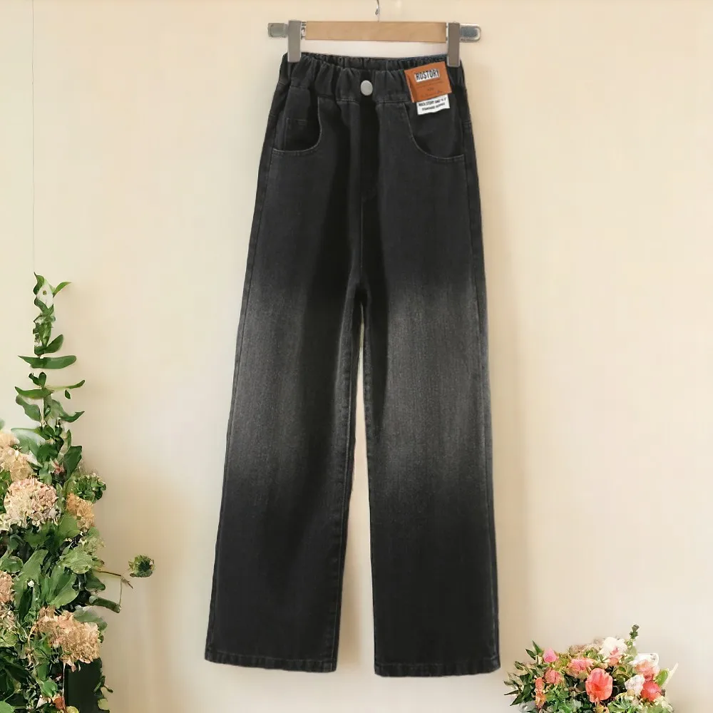 Kids Cargo Jeans for Girls Baggy Pants Children wide-legged Trousers Teenagers School Outfits Baby Clothes 5 6 7 8 9 12 13 Years