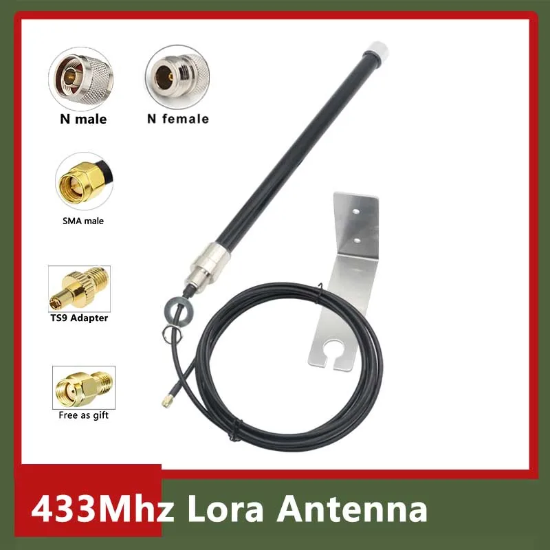 5m Cable Lora 433Mhz FRP Helium Hotspot Miner Antenna Omni WiFi Outdoor IP67 Waterproof Fiberglass Antennas  With SMA TS9 N