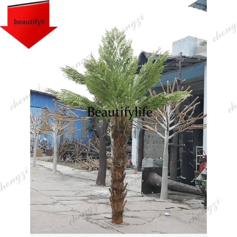 03 simulated spinach tree fake plant landscaping simulation large fern leaves, outdoor big tree fake plant
