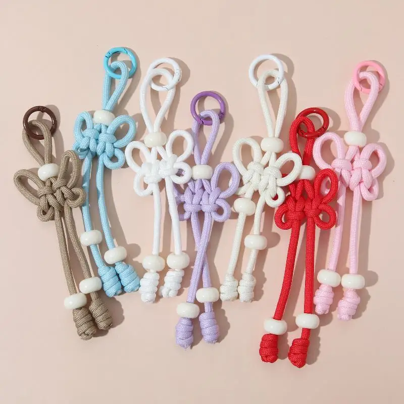 1 Stück modischer Taschenanhänger, handgefertigter Schmetterling, geflochtenes Seil, Schlüsselanhänger, Schmuck, DIY, bunter Handtaschenanhänger, Schlüsselhalter – Detail 1
