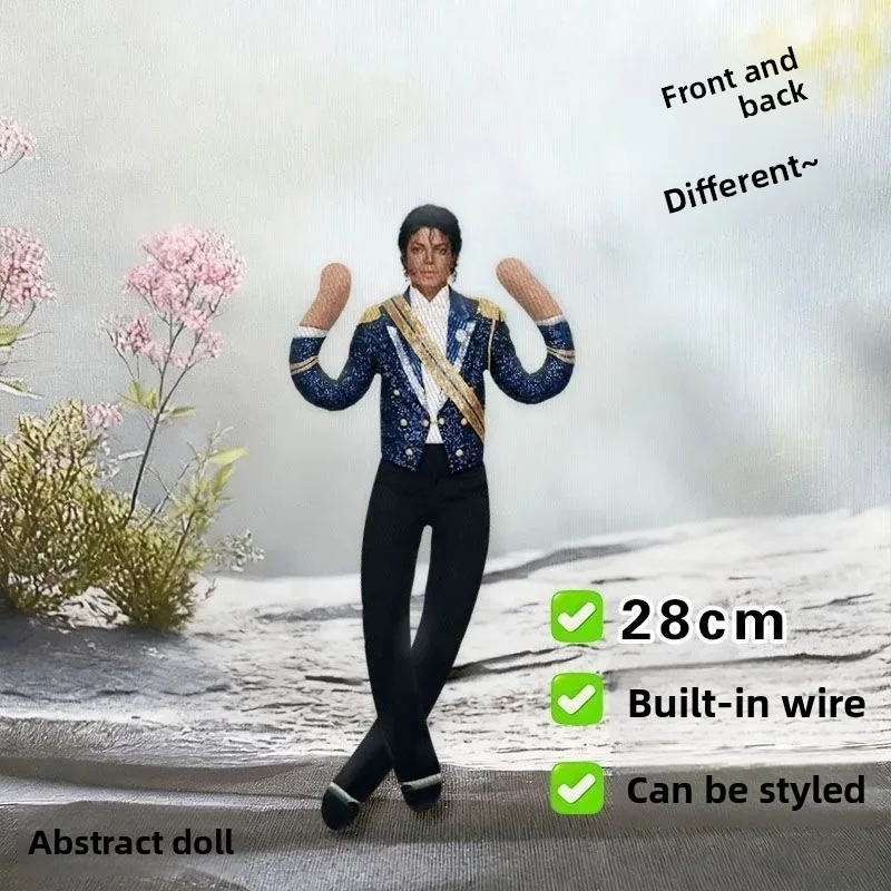 Michael Jackson Plush Cosplay Prop Doll Jointed Stuffed Figure Unique Abstract Design for Room Mobile Decoration Ideal Gift view 3