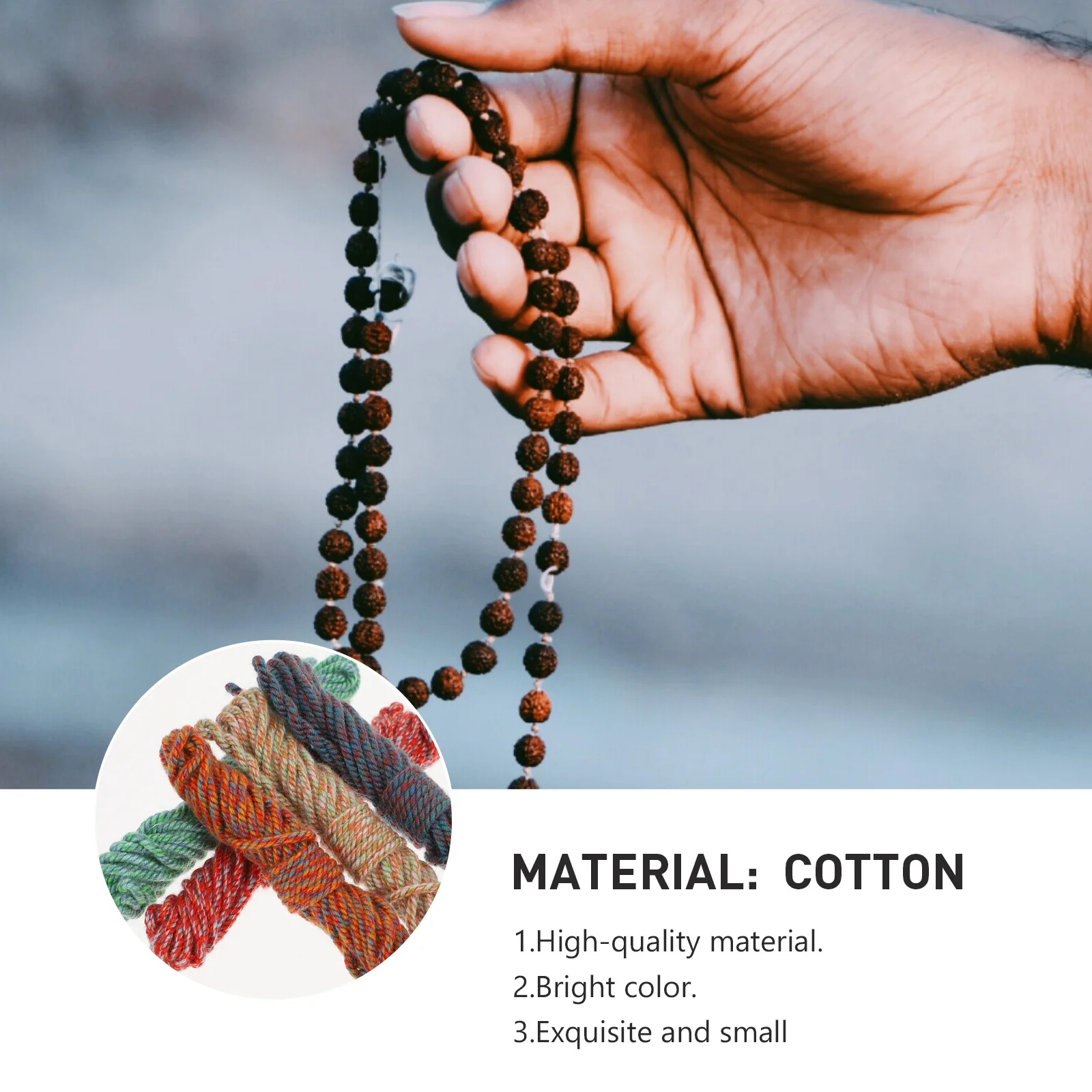 

5Pcs Bright Colored Cotton Thread Rope Soft Sturdy Tassel DIY Craft Material for Knitting Crocheting Handmade Projects