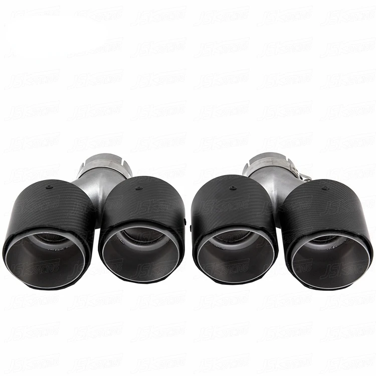 NEW SHORT STYLE ADJUSTABLE CARBON FIBER REAR BUMPER EXHAUST TAIL PIPE END TIPS 60-90 MM T-2