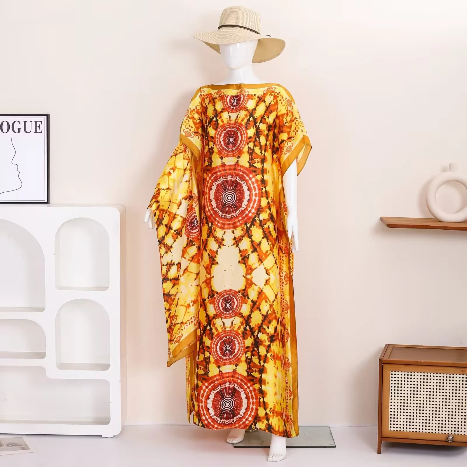 1 retro ethnic geometric print - Ethnic Fashion Dress ulasan dan harga