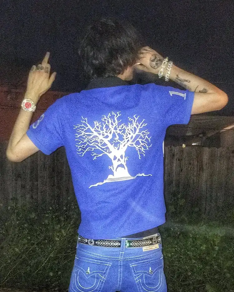 Haunted Mound Vintage Blue Polo Shirt Y2K T Shirt Mens Hip Hop