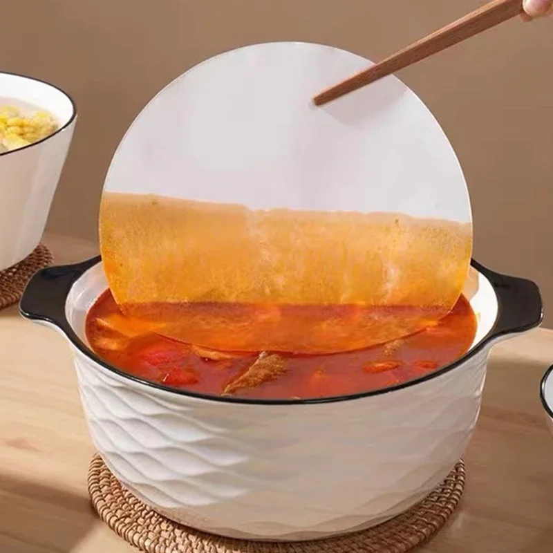 

50 шт. маслопоглощающая бумага для кухни, круглая пленка для жареного супа, промокательная бумага для пищевых продуктов, масляная фильтрующая бумага для приготовления жареных продуктов питания