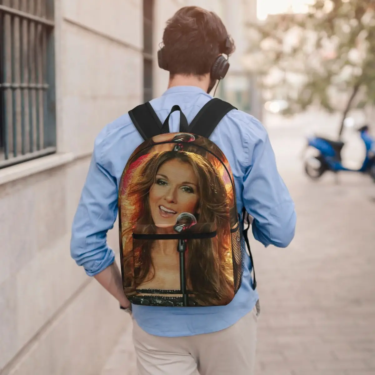

Celine Dion Backpack Boys Girls BookBag Children School Bag Computer Shoulder Bags for Men Women