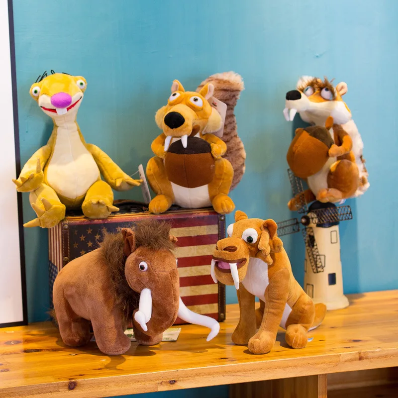 Disney Ice Age Sid juguetes de peluche carrito de Anime ardilla Scart Manny Diego perezoso muñeco de peluche decoración de habitación de juguete niños regalo de Navidad