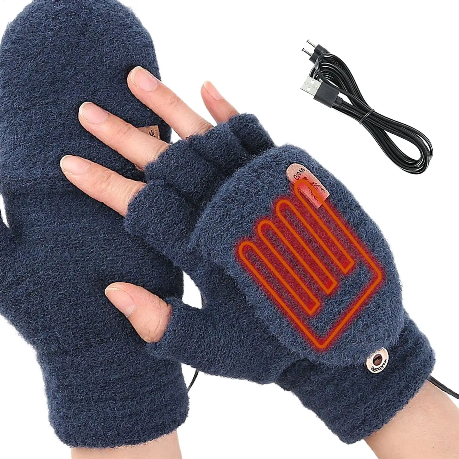 

USB Heated Gloves for Winter, 5V Electric Heating Hand Warmer Mittens for Motorcycle, Ice Fishing, Snow Shoveling & Outdoor