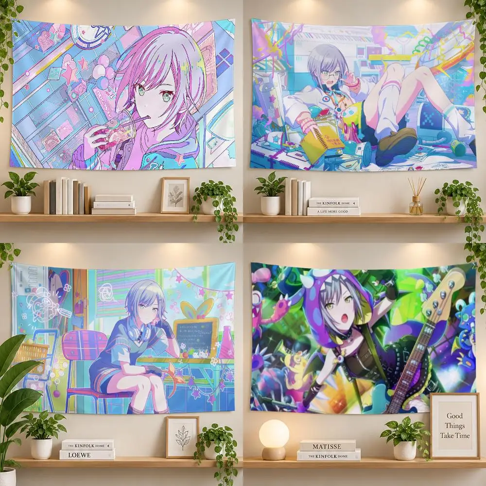 Anime Hinomori Shiho Project Sekai Flags Personalized Banner Flag Room Dorm Camping Picnic Garage Bar Outdoor Wall Decor