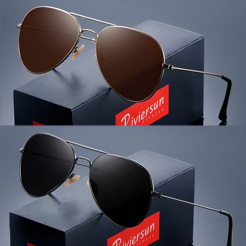 

2 шт. модные солнцезащитные очки RIVIERSUN в стиле пилот, UV400, поляризованные, для вождения и активного отдыха, повседневные, для мужчин и женщин, тонкая оправа