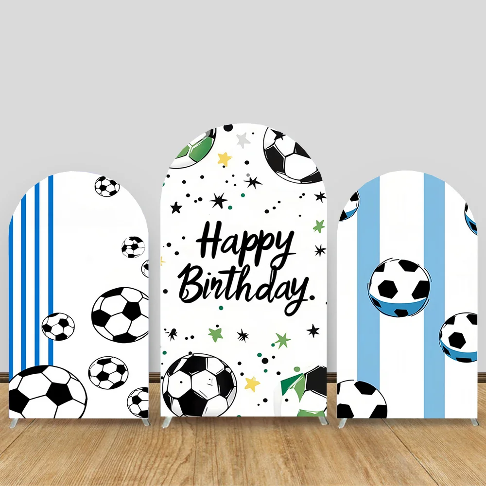 

Soccer Theme Arch Cover Backdrop Football Field Pattern Design For Kids Sports Birthday Party Photo Booth Decoration Backgrounds