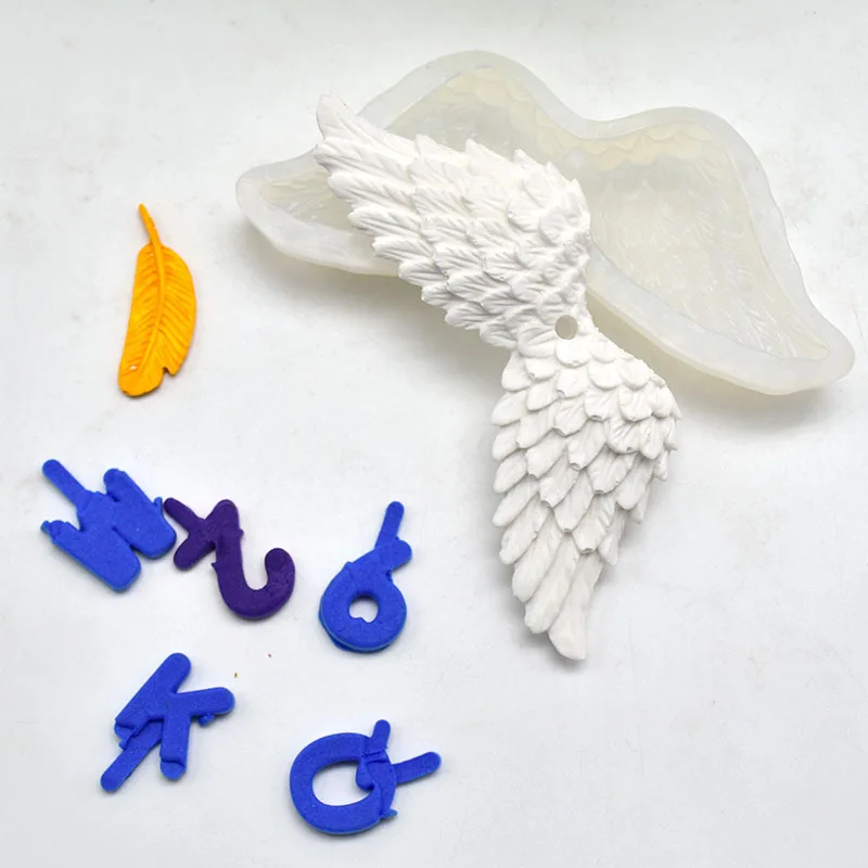 Wings Shape Candle Chocolate Fondant Cake Silicone Mold Creative Angel Wings Feather Wings Silicone Mold 1PC
