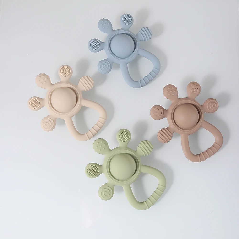 20025 New Baby Essentials Teether Infant Teething Toy Cute Sensory Gum Relief Soother Newborn Gym Play Rattle Toy