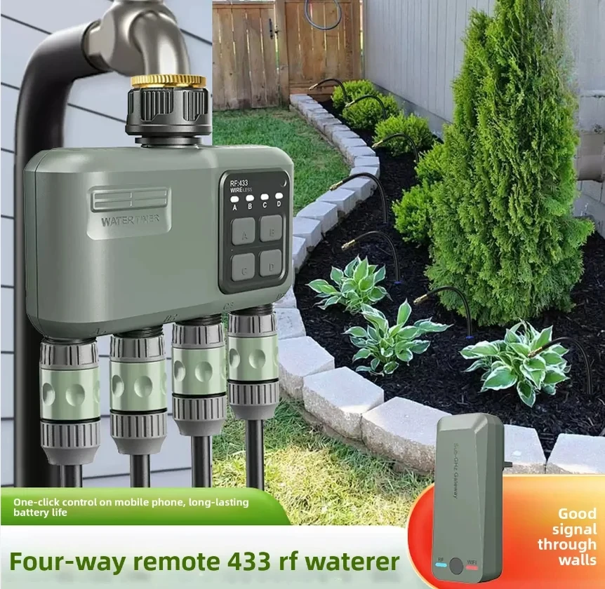 Suitable for RF433 4 Channel Remote Automatic Watering Irrigation Device,  Independent Timing Watering System