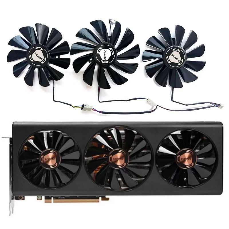 New for XFX Radeon RX5600XT 5700 5700XT 6GB THICC III Ultra Snow Wolf overseas version graphics card replacement fan