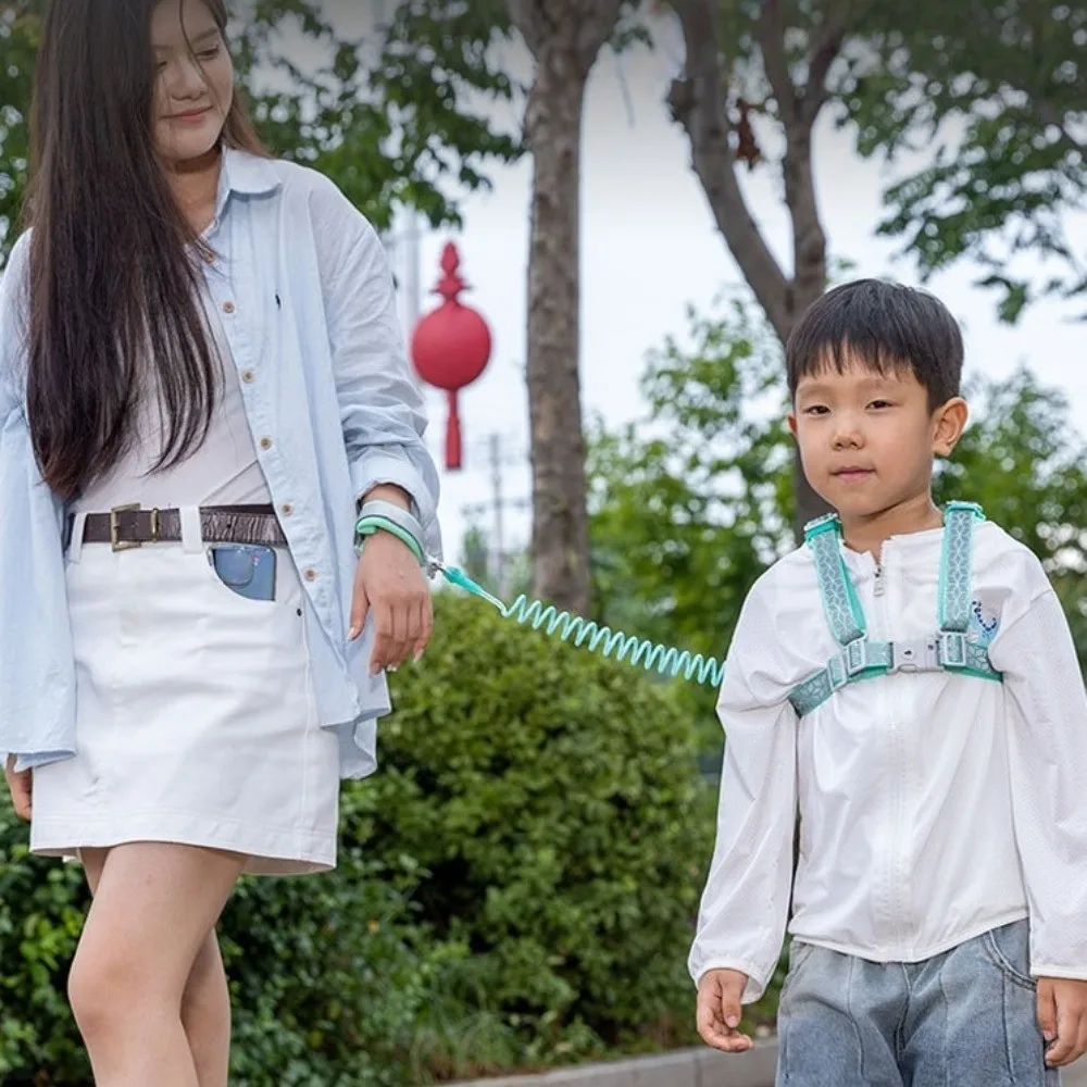 Reflective Child Anti Lost Wrist Link 2m Harness&Bracelet Baby Walking Safety Strap 2in1 with Spring Rope Loss Prevention Belt
