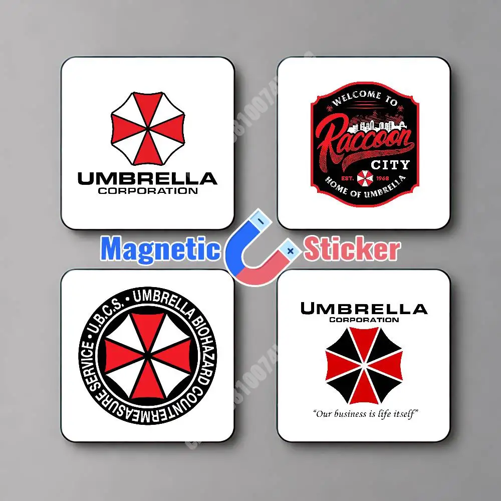 R-Resident Evil-S Umbrella Corporation Magnetic Sticker Removable Fridge Decal for Metal Surfaces Magnet Label
