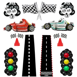 Checkered flag Race car party Banner flag Tablecloth decor Race car balloon Racetrack boy Racing theme birthday party decoration