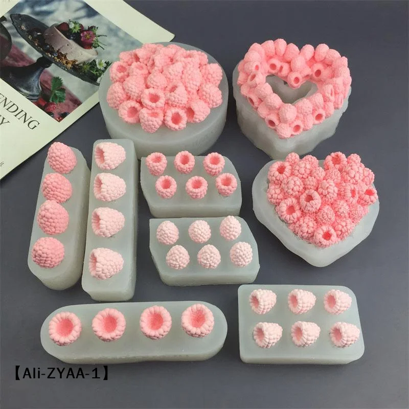 【A】Small Raspberry Mousse Candy Mold Baking 3D Raspberry Pudding Baking Mold Dessert Chocolate Mold Fruit Cake Decorating Tools