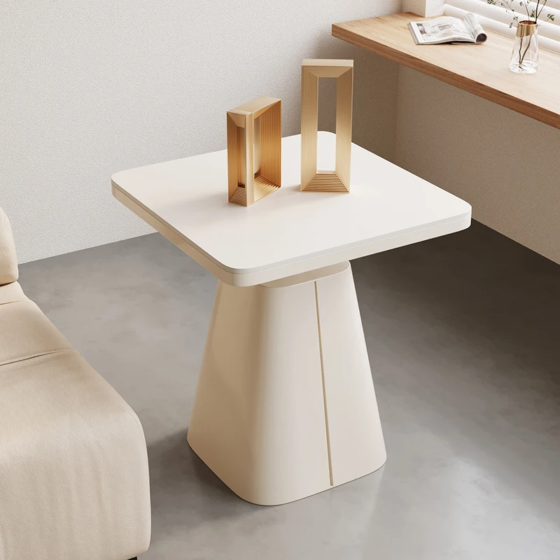 الأثاث أريكة طاولة القهوة الجانبية الخفيفة الفاخرة عالية الشعور مربع لوح الصخور الزاوية عدد قليل من الرياح الكريمية لغرفة المعيشة #1