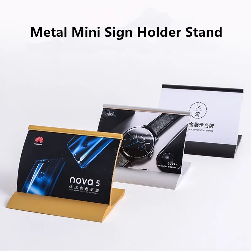 70x52mm Table Number Place Card Holder Metal Plastic Sign Holder Display Stand Small Price Label Paper Card Tags