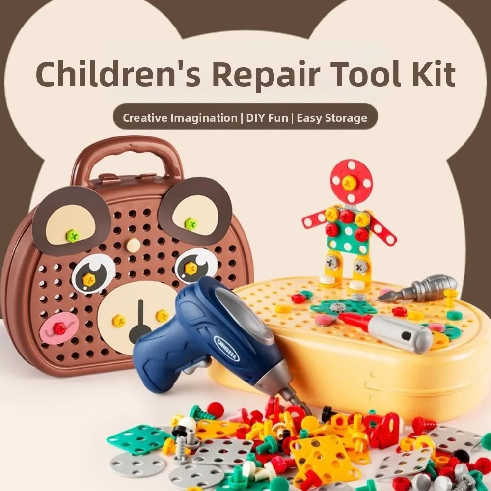 203 piezas de rompecabezas para bebé, juguetes de ensamblaje, rompecabezas de mosaico creativo, Kit de reparación práctico para niños, juego de herramientas de tornillo de vástago interactivo, Juguetes