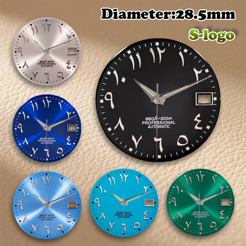 

S логотип 28,5 мм арабские буквы циферблат NH35/NH36 механизмы часы для мужчин аксессуары для модификации часов запасные части