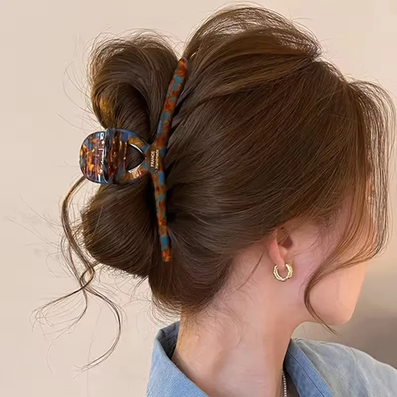 

2026 Korean Series Acetic Acid Hair Claws for Women High-End Large Shark Clip Back of Head Hair Volume Multiple Accessory Gift