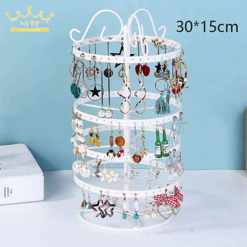 Creative Iron Art Earring Holder Rotatable Spacing Adjustable Jewelry Display Shelf Earring Decorative Frame 3/4/5Layer