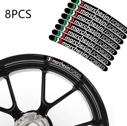 8Pcs Marchesini FORGET Motorcycle Stickers Wheel Rim Decals Set Laminated For Ducati Aprilia RC8 848 1098 1198