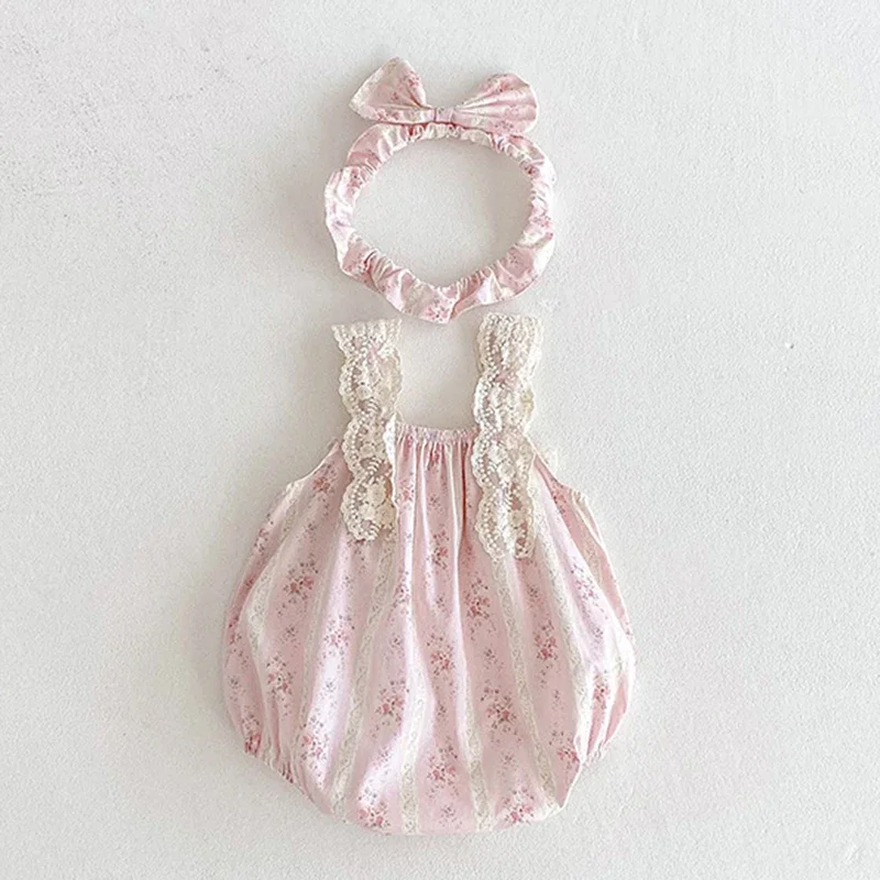 2025 New Summer Children Clothes Infant Baby Romper 1-5Yrs Kids Princess Dresses Sleeveless Cotton Print Baby Girl Party Dress